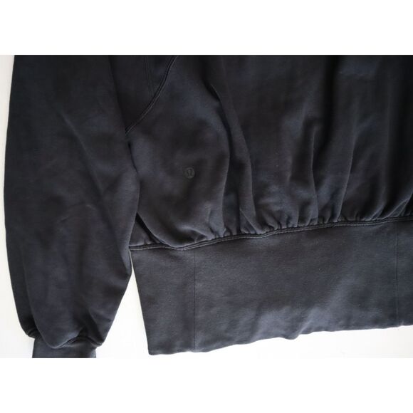 Lululemon W3ECTS Women's Sz 8 Black Hugged-Waist Cotton Zip Hoodie - Picture 12 of 16
